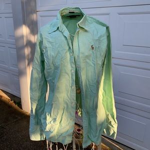 Light green button up